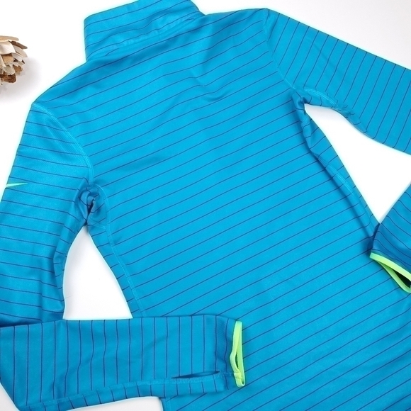 Nike Women's Dri- Fit Turquoise Stripe Running Jacket Sz S - Picture 8 of 10